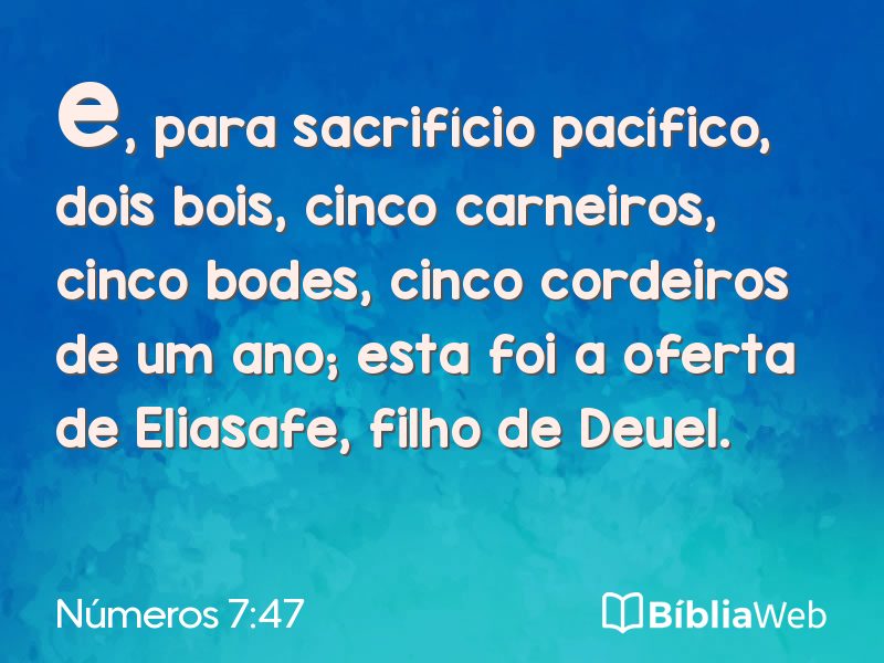 Números 7:47 em imagem para compartilhar