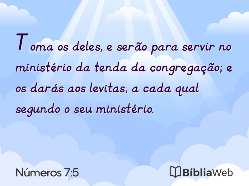 Números 7:5 em imagem para compartilhar