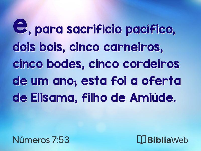 Números 7:53 em imagem para compartilhar