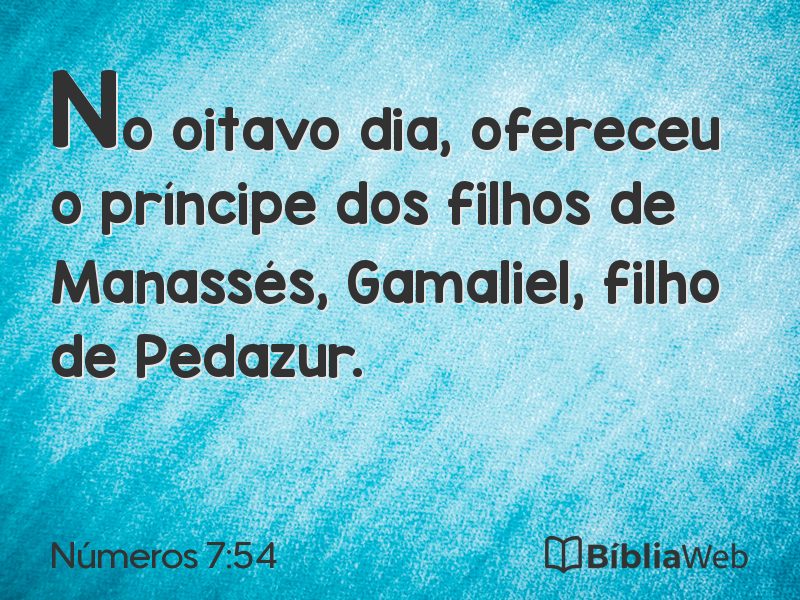 Números 7:54 em imagem para compartilhar