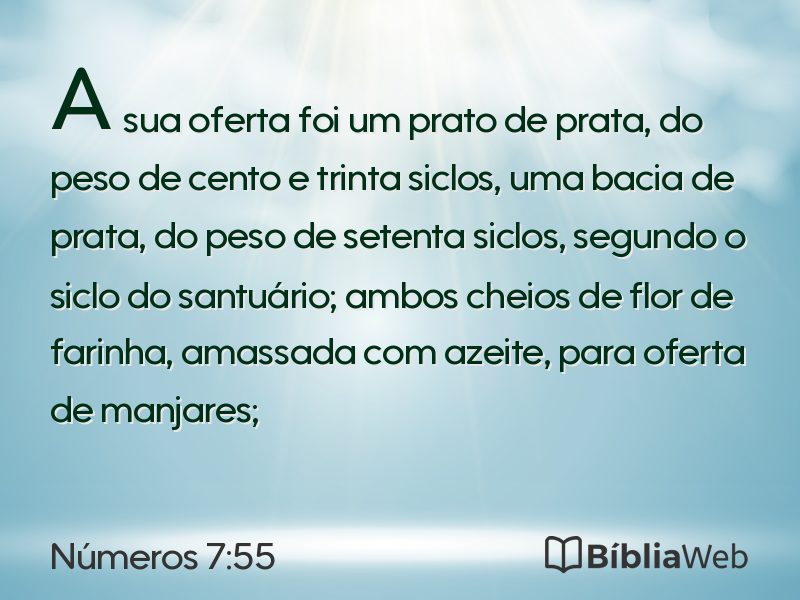 Números 7:55 em imagem para compartilhar