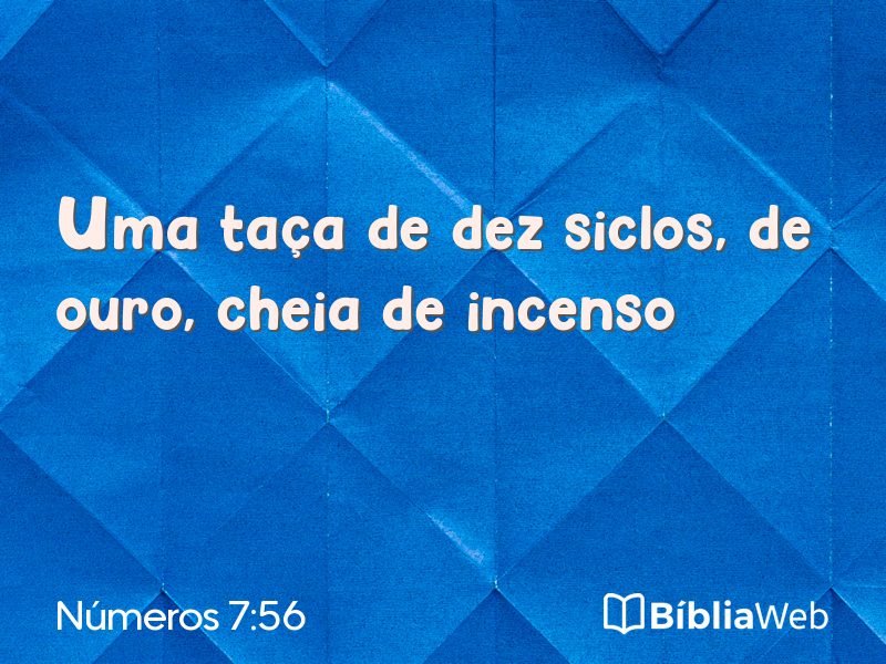 Números 7:56 em imagem para compartilhar