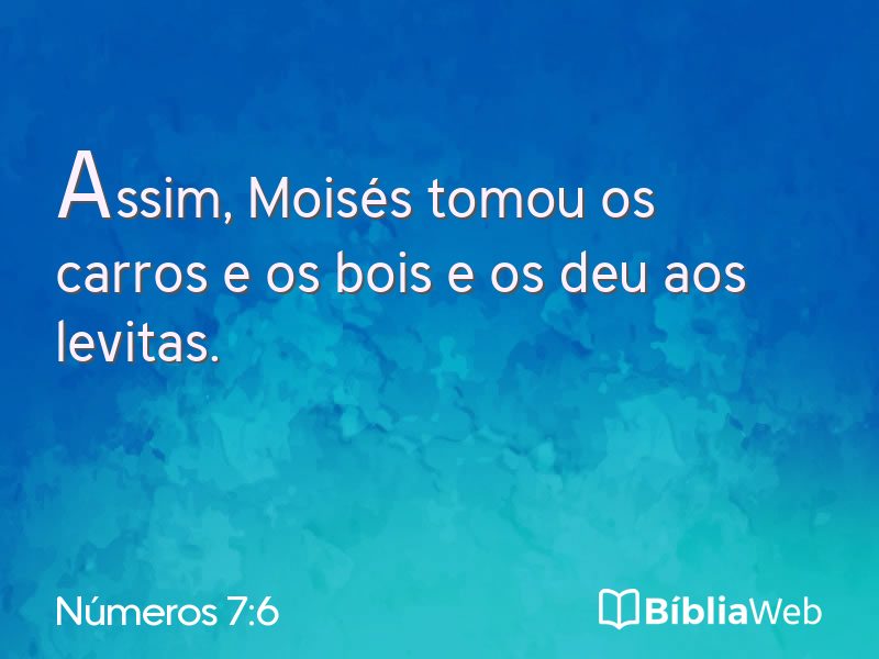 Números 7:6 em imagem para compartilhar