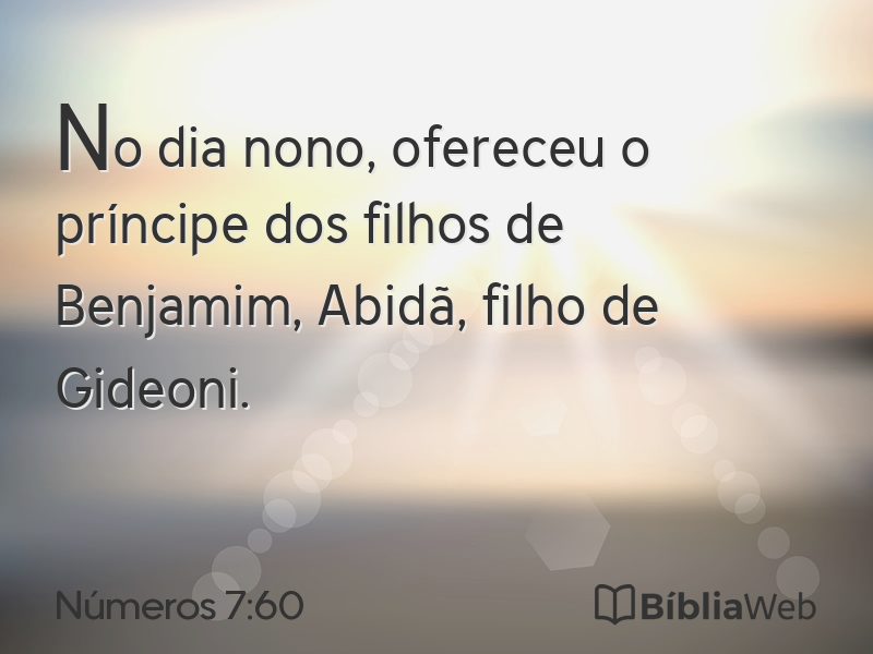Números 7:60 em imagem para compartilhar