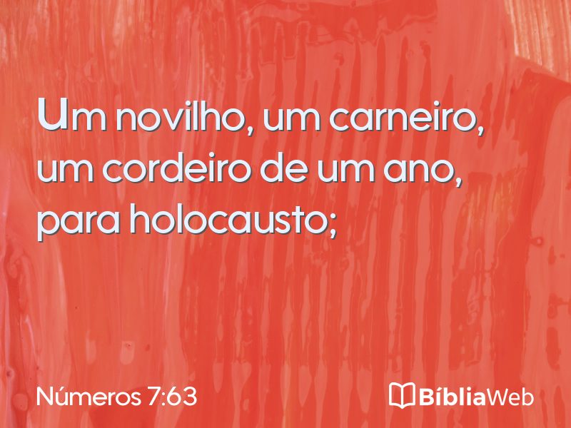 Números 7:63 em imagem para compartilhar