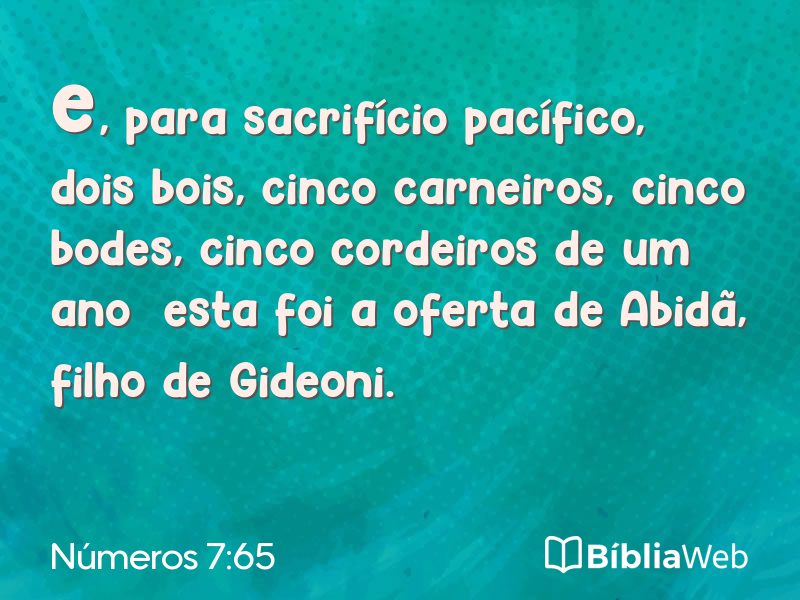 Números 7:65 em imagem para compartilhar