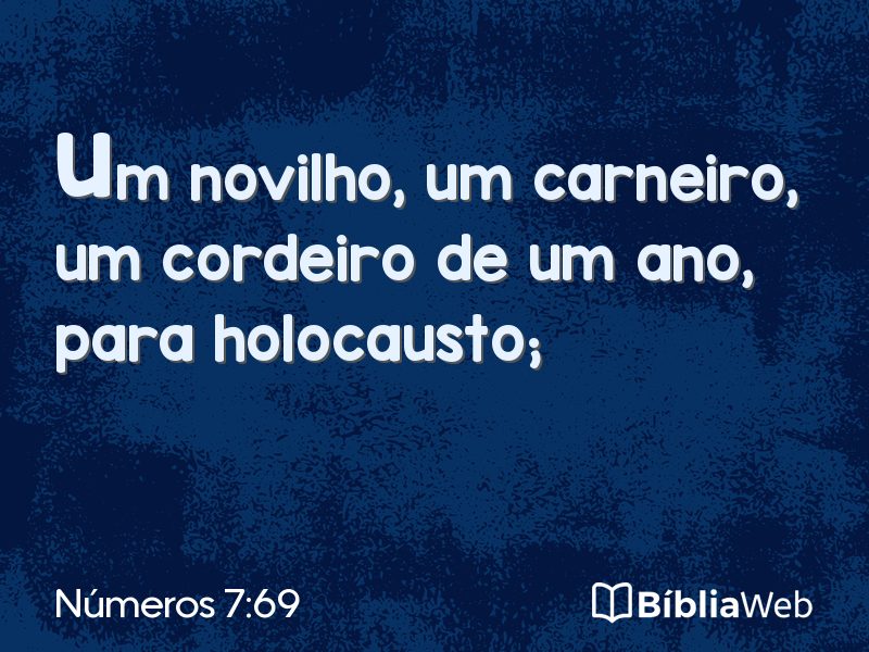 Números 7:69 em imagem para compartilhar