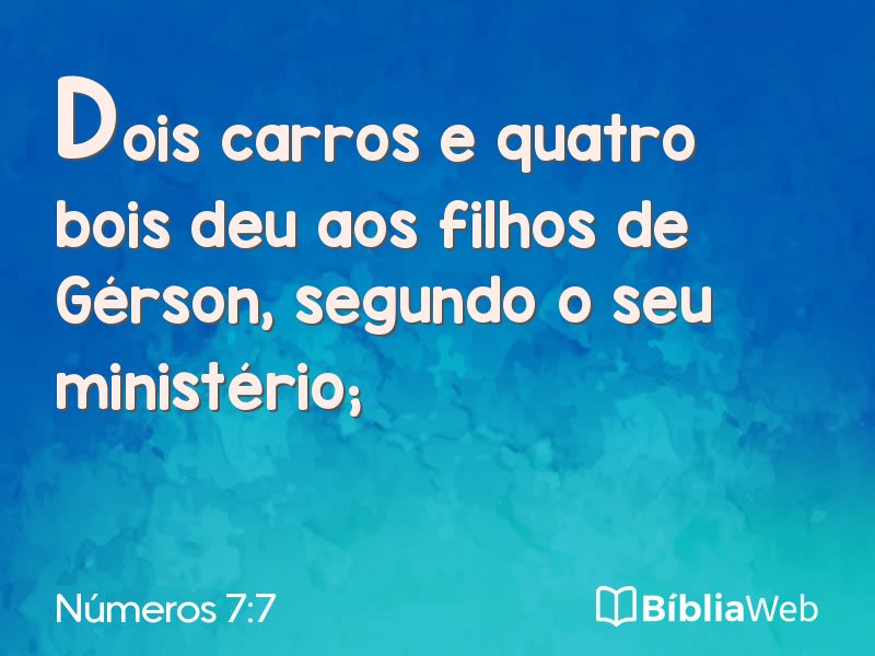 Números 7:7 em imagem para compartilhar