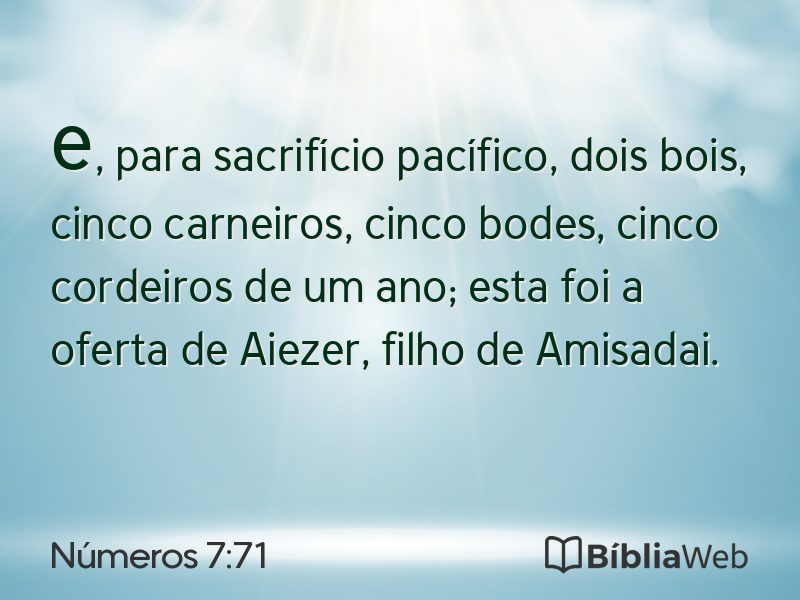 Números 7:71 em imagem para compartilhar