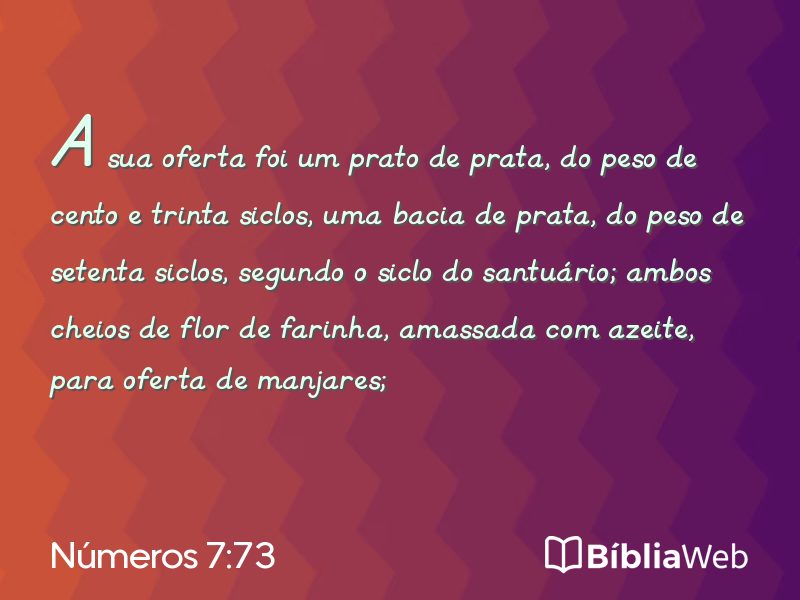 Números 7:73 em imagem para compartilhar