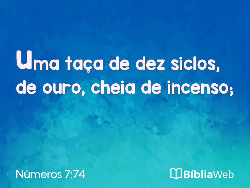 Números 7:74 em imagem para compartilhar