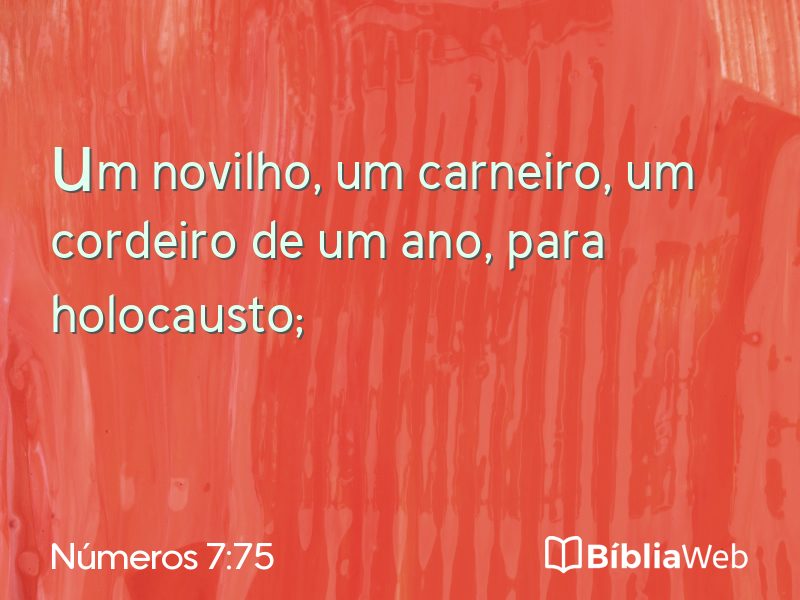 Números 7:75 em imagem para compartilhar