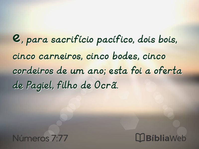 Números 7:77 em imagem para compartilhar