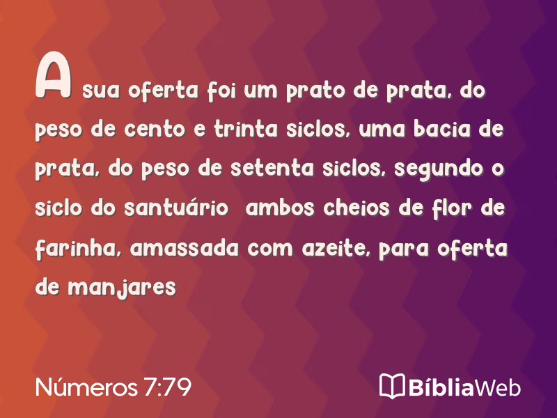 Números 7:79 em imagem para compartilhar