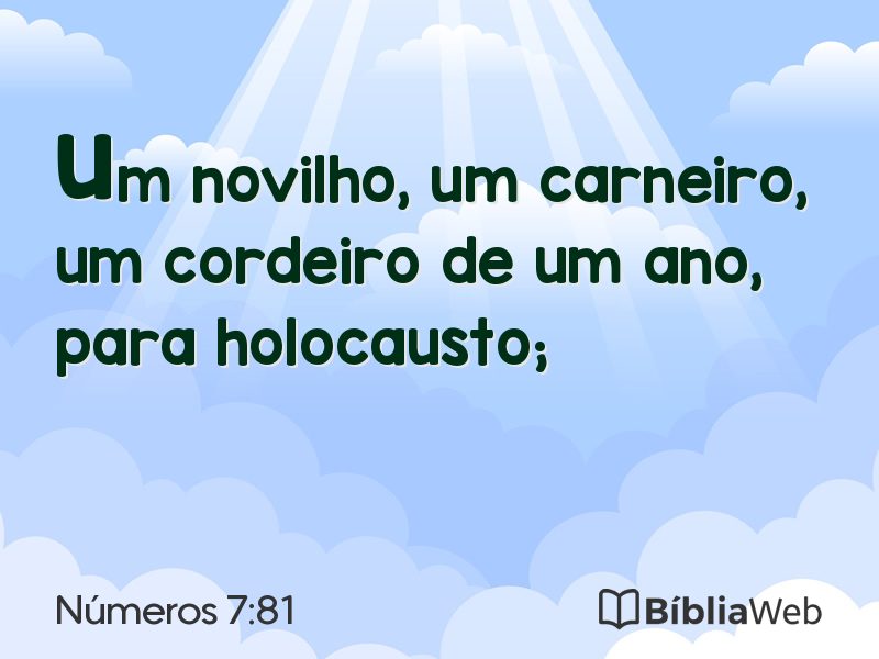 Números 7:81 em imagem para compartilhar