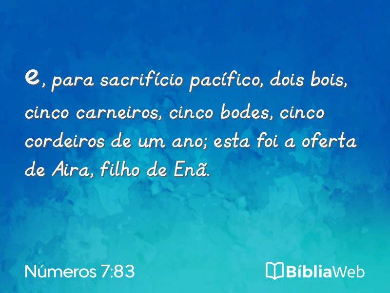 Números 7:83 em imagem para compartilhar