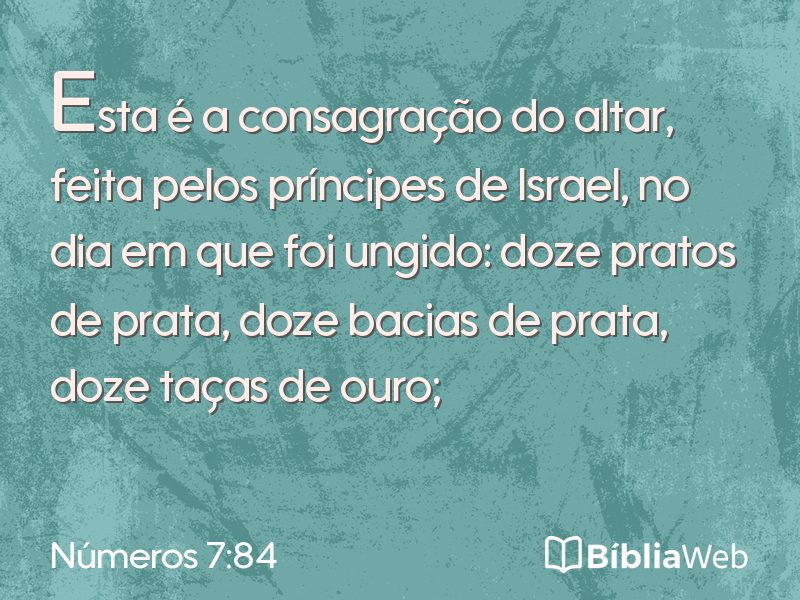 Números 7:84 em imagem para compartilhar