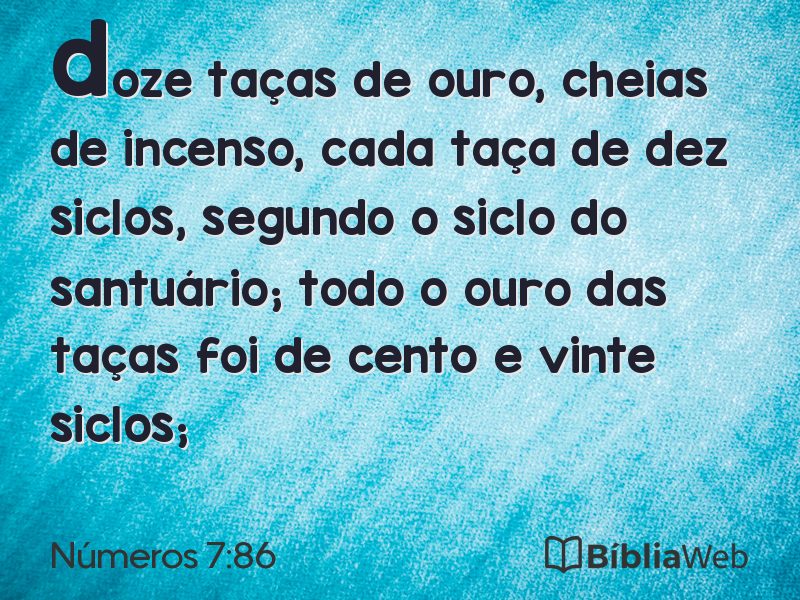 Números 7:86 em imagem para compartilhar
