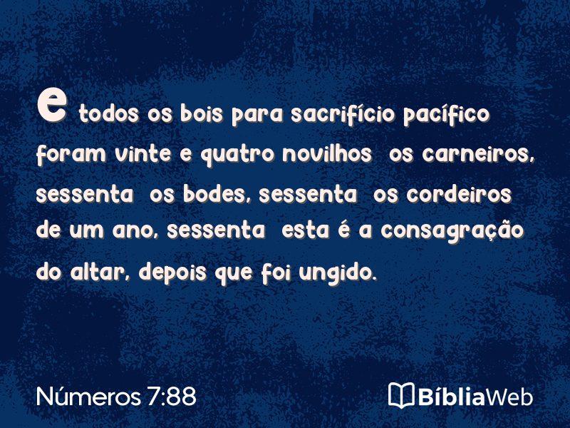 Números 7:88 em imagem para compartilhar