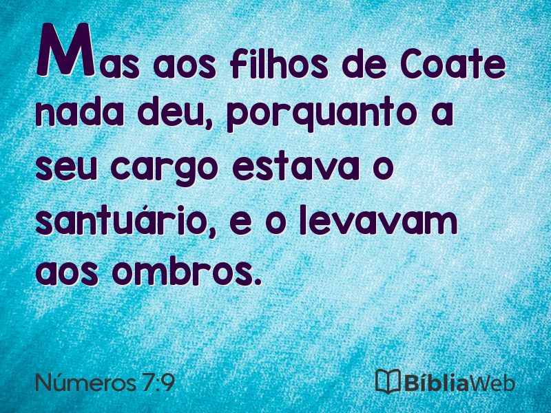 Números 7:9 em imagem para compartilhar