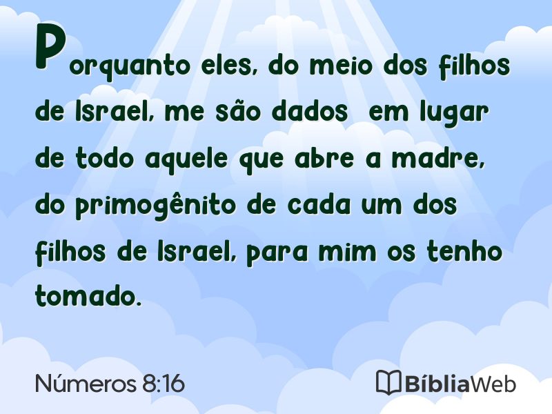 Números 8:16 em imagem para compartilhar