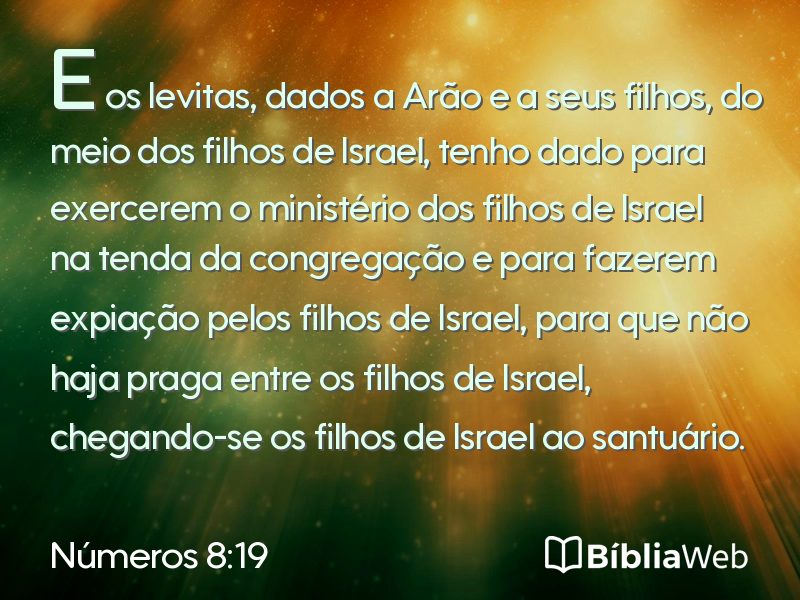 Números 8:19 em imagem para compartilhar