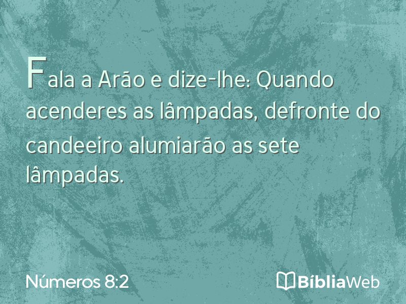 Números 8:2 em imagem para compartilhar
