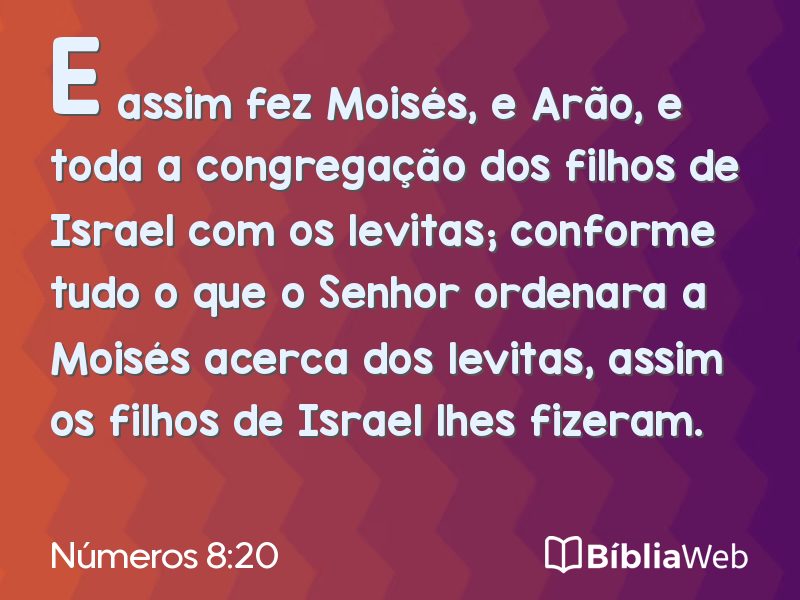Números 8:20 em imagem para compartilhar