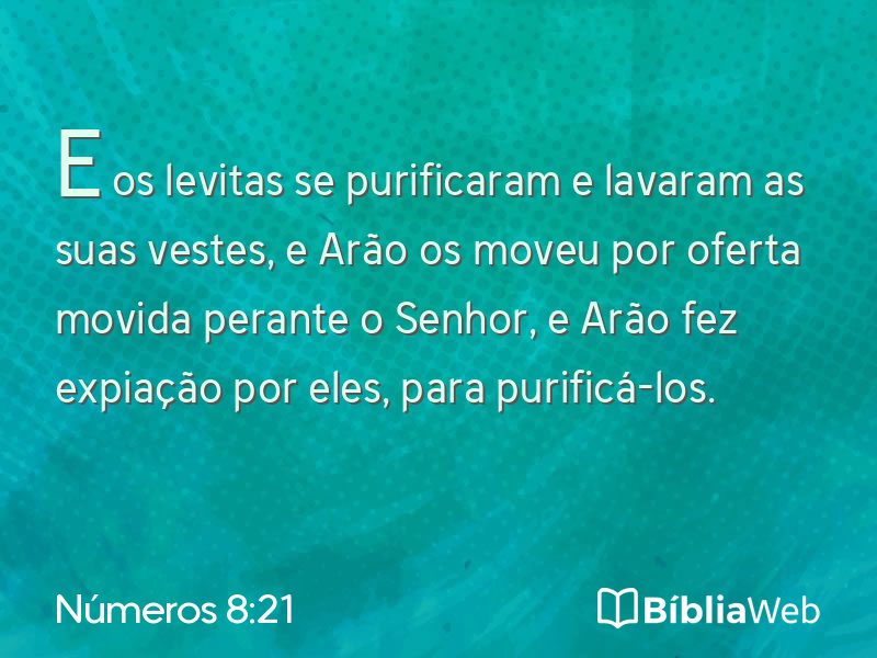 Números 8:21 em imagem para compartilhar