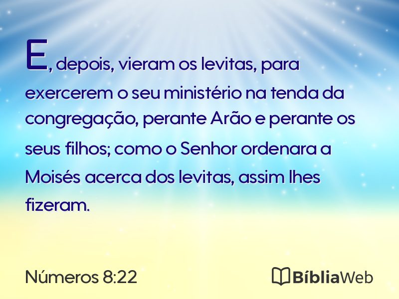 Números 8:22 em imagem para compartilhar