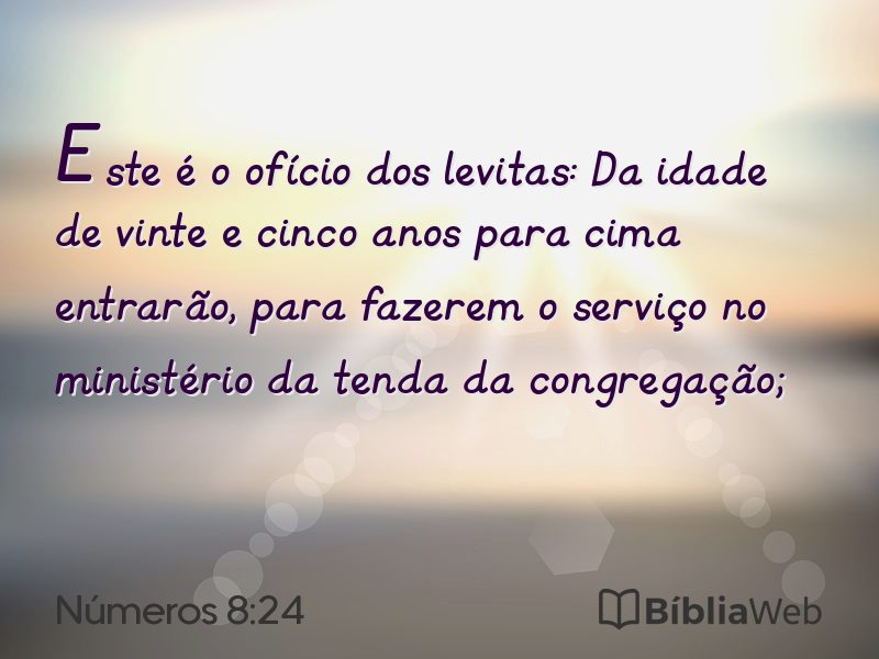 Números 8:24 em imagem para compartilhar