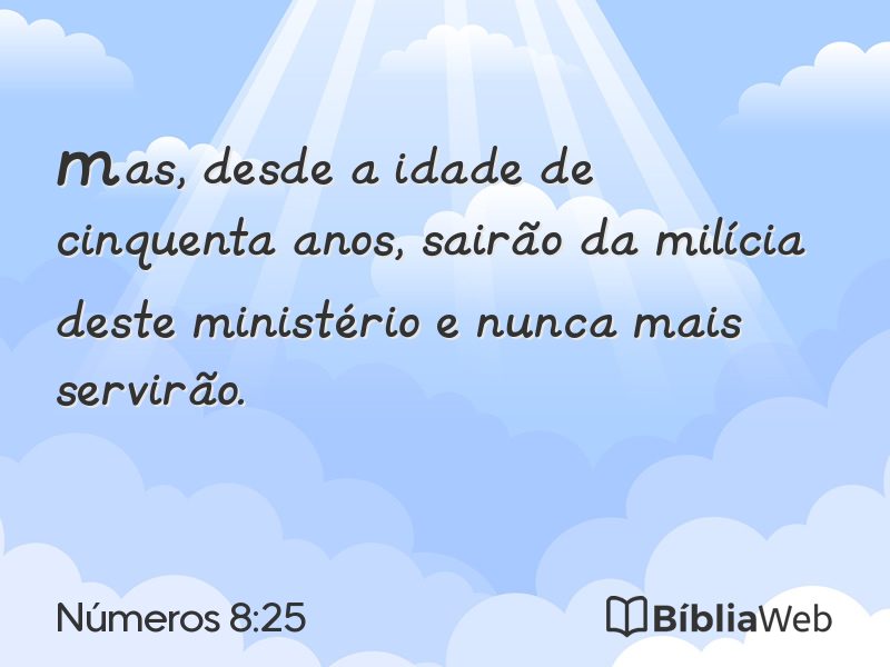 Números 8:25 em imagem para compartilhar