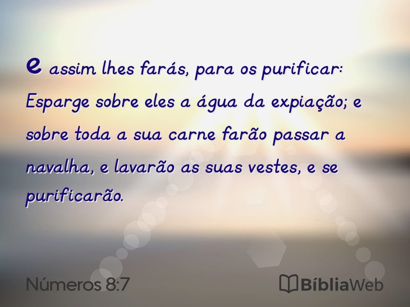 Números 8:7 em imagem para compartilhar