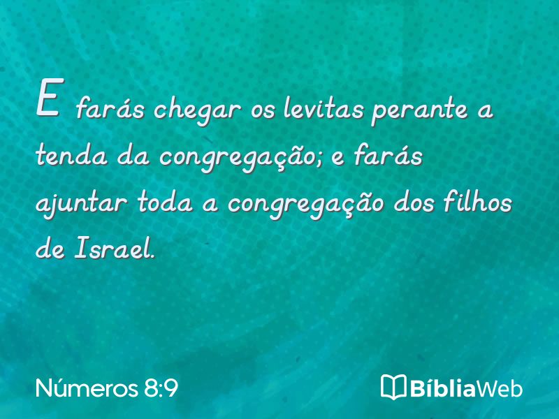 Números 8:9 em imagem para compartilhar