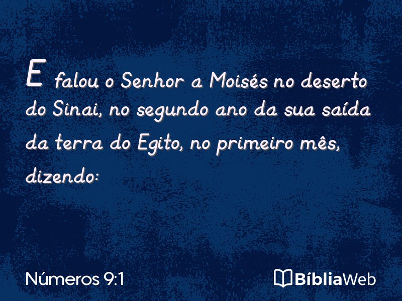 Números 9:1 em imagem para compartilhar