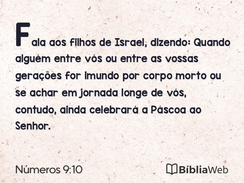 Números 9:10 em imagem para compartilhar