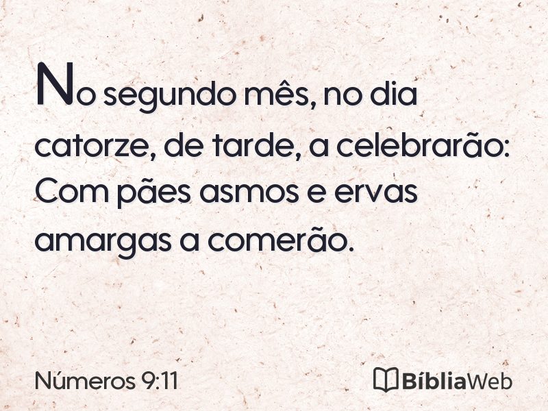 Números 9:11 em imagem para compartilhar