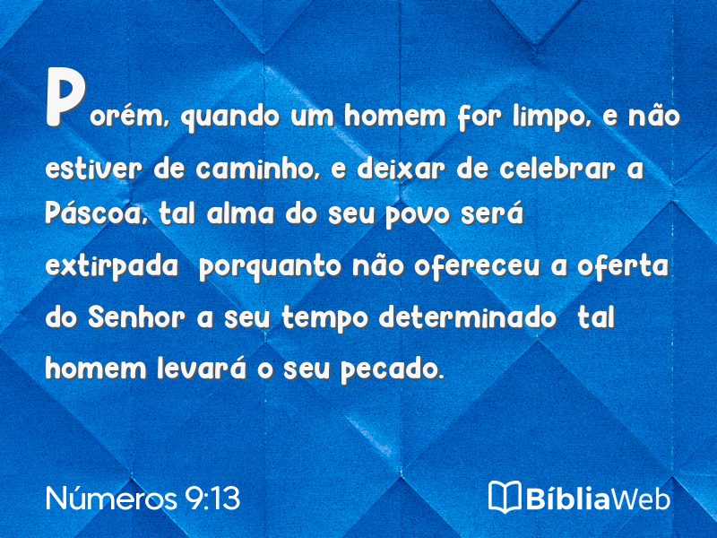 Números 9:13 em imagem para compartilhar