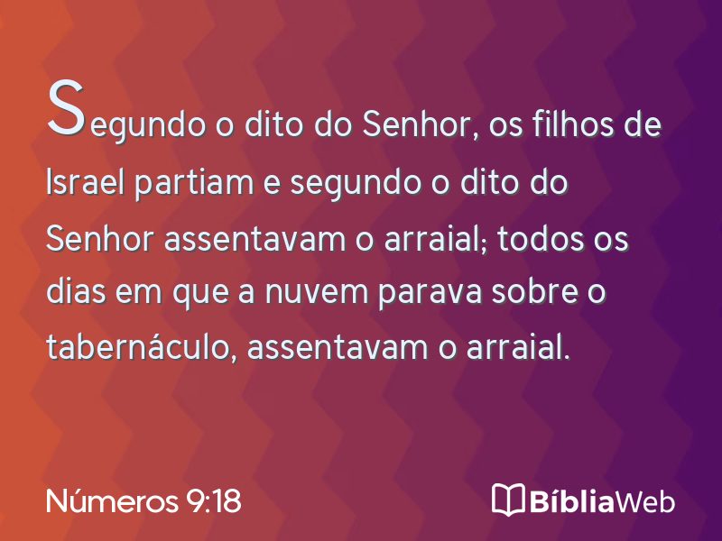 Números 9:18 em imagem para compartilhar