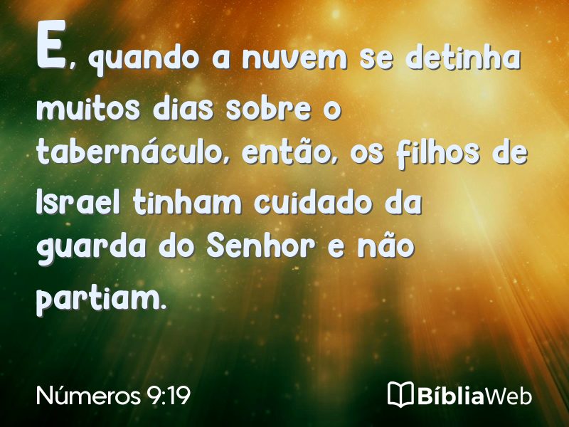 Números 9:19 em imagem para compartilhar