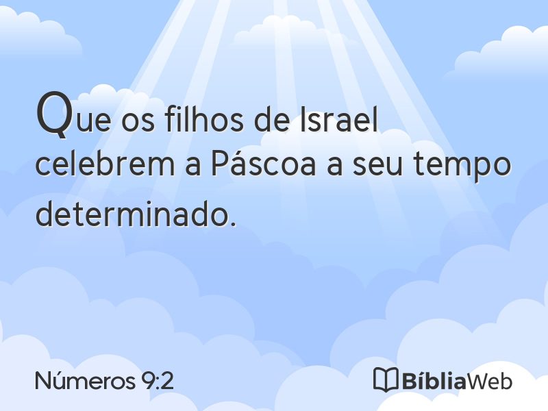 Números 9:2 em imagem para compartilhar