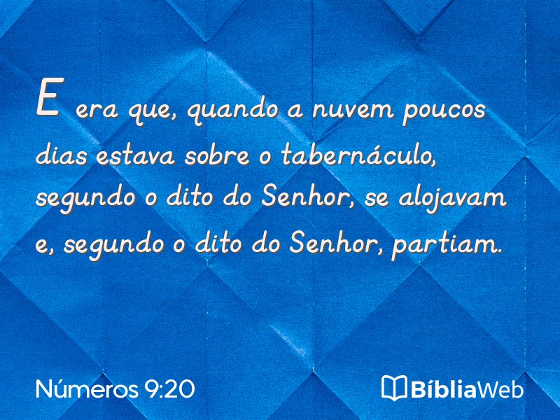 Números 9:20 em imagem para compartilhar