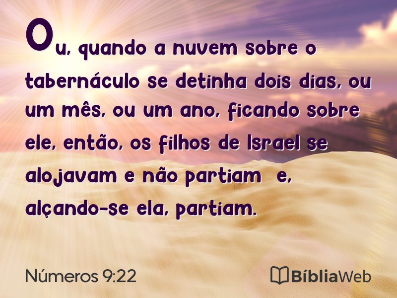 Números 9:22 em imagem para compartilhar
