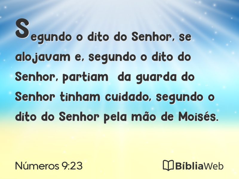 Números 9:23 em imagem para compartilhar