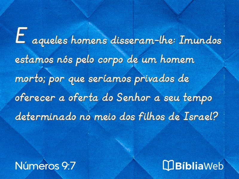 Números 9:7 em imagem para compartilhar