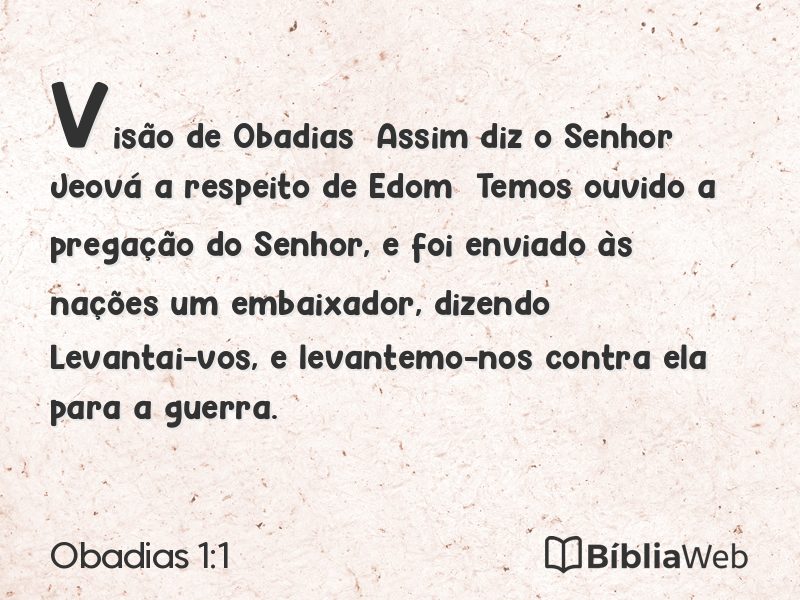 Obadias 1:1 em imagem para compartilhar