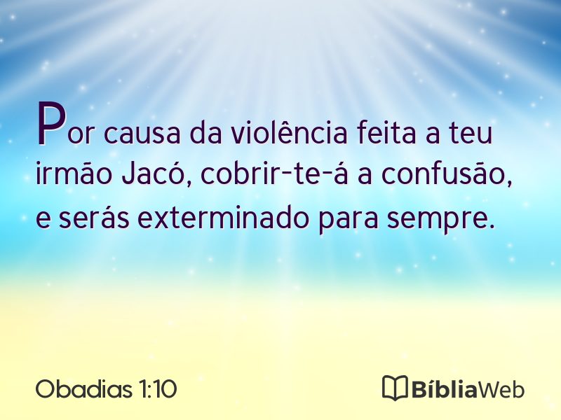 Obadias 1:10 em imagem para compartilhar