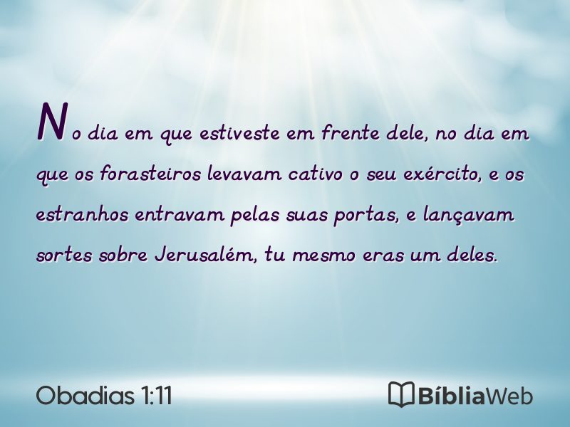 Obadias 1:11 em imagem para compartilhar