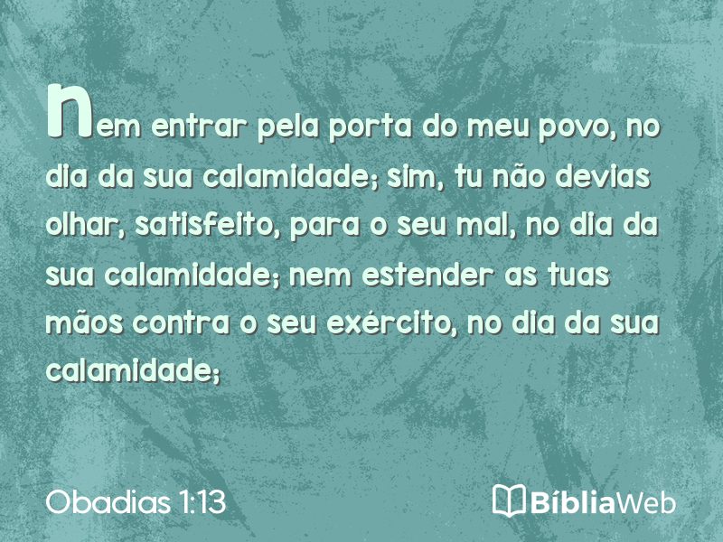 Obadias 1:13 em imagem para compartilhar