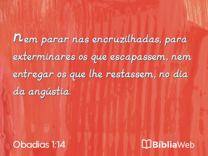 Obadias 1:14 em imagem para compartilhar